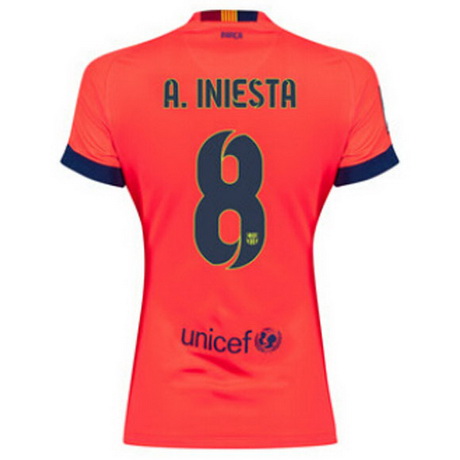 Camiseta A.Iniesta del Barcelona Mujer Segunda 2014-2015 baratas