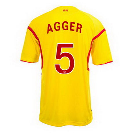 Camiseta Agger del Liverpool Segunda 2014-2015 baratas