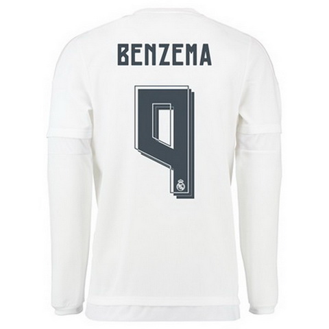 Camiseta BENZEMA del Real Madrid ML Primera 2015-2016 baratas