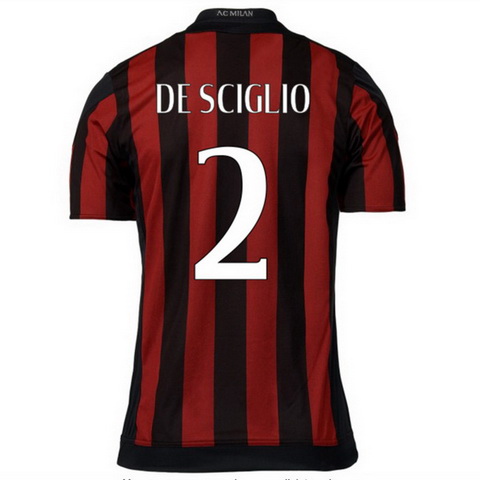 Camiseta DE SCIGLIO del AC Milan Primera 2015-2016 baratas