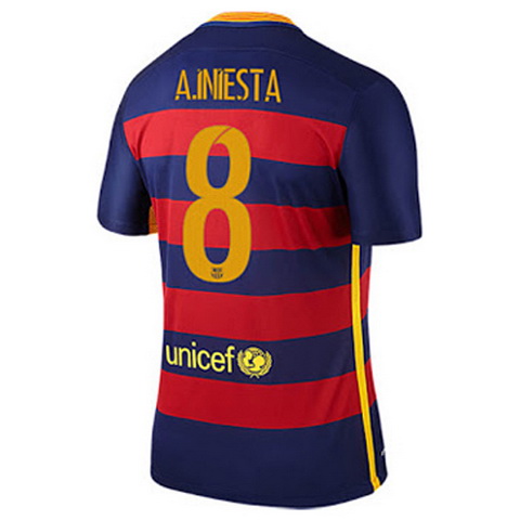 Camiseta Iniesta del Barcelona Primera 2015-2016 baratas - Haga un click en la imagen para cerrar