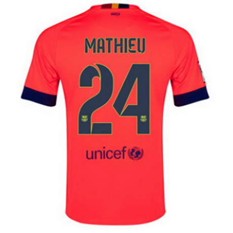 Camiseta Mathieu del Barcelona Segunda 2014-2015 baratas