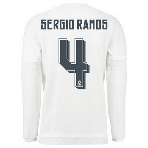 Camiseta SERGIO RAMOS del Real Madrid ML Primera 2015-2016 baratas