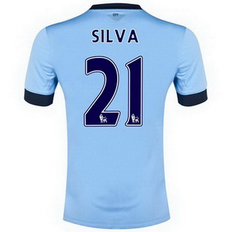 Camiseta Silva del Manchester City Primera 2014-2015 baratas