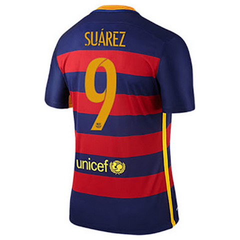 Camiseta Suarez del Barcelona Primera 2015-2016 baratas - Haga un click en la imagen para cerrar