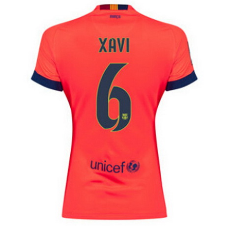 Camiseta Xavi del Barcelona Mujer Segunda 2014-2015 baratas