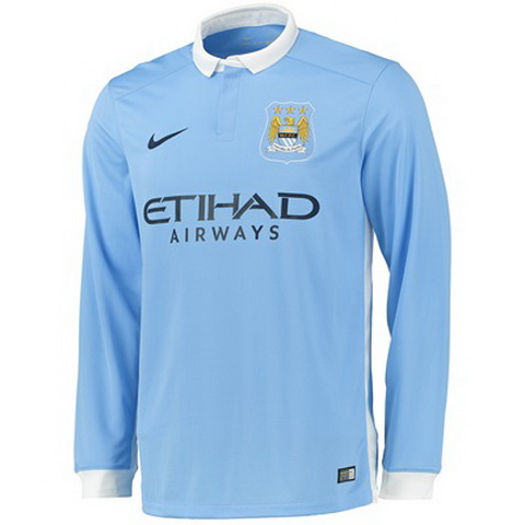 Camiseta del Manchester City Manga Larga Primera 2015-2016 baratas