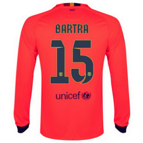 Camisetas Bartra del Barcelona ML Segunda 2014-2015 baratas