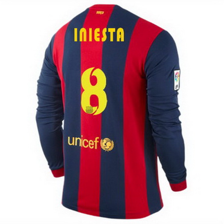 Camisetas Iniesta del Barcelona ML Primera 2014-2015 baratas