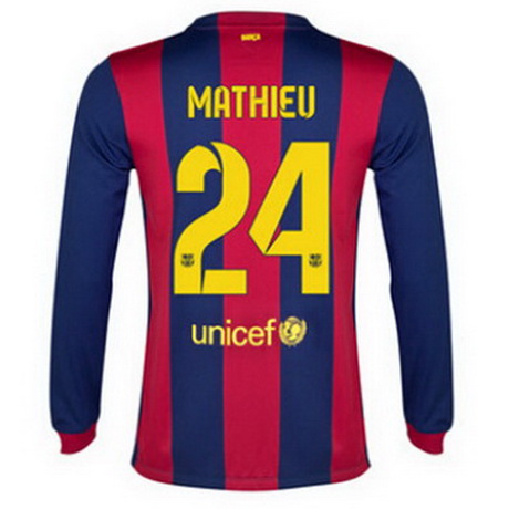 Camisetas Mathieu del Barcelona ML Primera 2014-2015 baratas