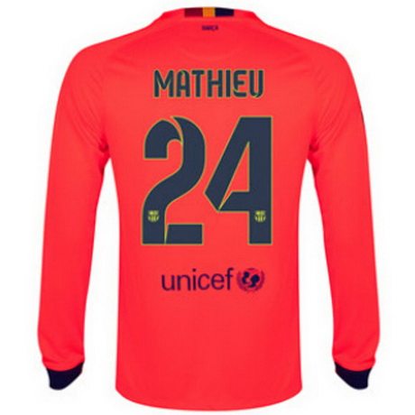 Camisetas Mathieu del Barcelona ML Segunda 2014-2015 baratas