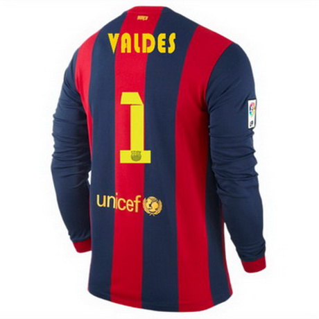 Camisetas Valdes del Barcelona ML Primera 2014-2015 baratas